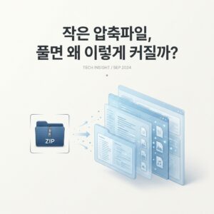 ai thumbnail minimal 작은 압축파일 풀면 왜 이렇게 커질까 1789219984