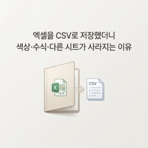 ai thumbnail minimal 엑셀을 CSV로 저장했더니 색상·수식·다른 시트가 사라지는 이유 1792840318
