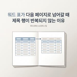 ai thumbnail minimal 워드 표가 다음 페이지로 넘어갈 때 제목 행이 반복되지 않는 이유 1793197833